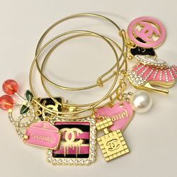 Pink & Gold Bangle Stack Set 