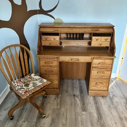 Mid Century Writing Desk And Chair