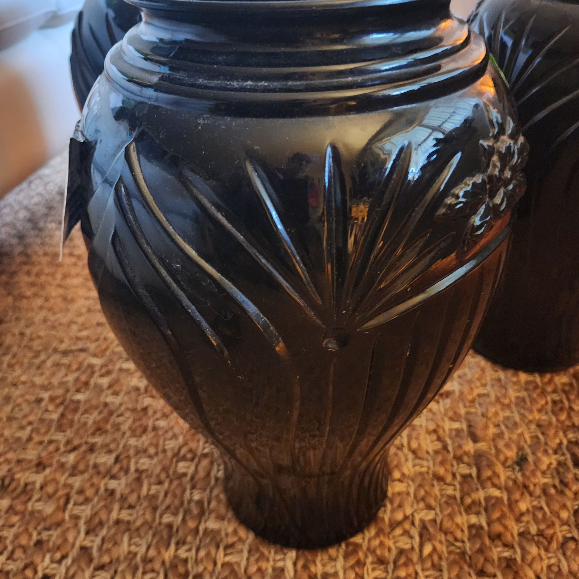 Vintage tall floor glass vases