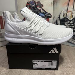 New Adidas Lite Racer Adapt 7.0 Casual Shoes White Grey Size 11.5 Men