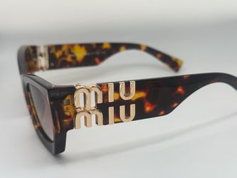 Miu Miu Tortoise Rectangular Sunglasses