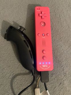 Official Nintendo Wii Controller Pink Wii MotionPlus Inside + Black Nunchuk – Tested & Works Great – $25  🎮 Price: $25  Selling an Official Nintendo 
