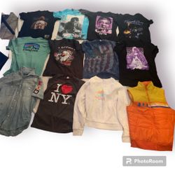 Medium Clothes Bundle  Vintage T Shirts  Sweaters Moncler Ski Pants rebook classic sweater hardwood classic Rodman  stranger things made in Italy long