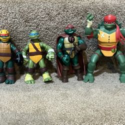 TMNT lof of 6 Flipping Teenage Mutant Ninja Rise Of Turtles & Foote soldier