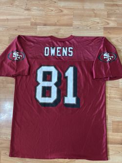 Vintage NFL San Francisco 49ers Owens red jersey in size L #49ers #football y2k