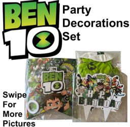 Ben 10 Party Decorations Set Banner Cake Topper Balloons Cupcake Toppers 32pc