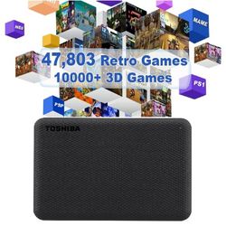 Batocera 2TB External Hard Drive Built-In 47,000 Retro Games 82 Game Systems Plug And Play HDD Compatible PC - Desktop - Laptops.