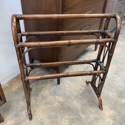 Vintage Bamboo Blanket Holder 