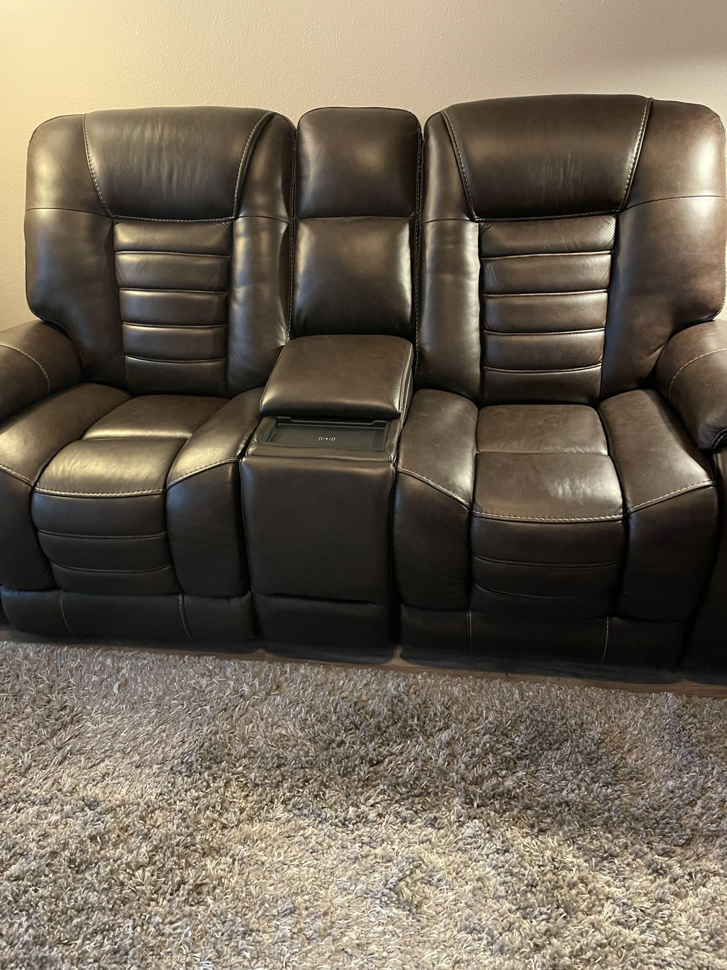 Full Power Leather Loveseat