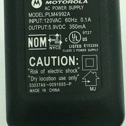 Motorola SPN4992A AC Adapter Charger Power Supply Model PLM4992A

