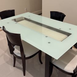 Glass Dining Table With 4 Dining Chairs