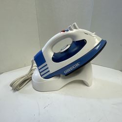 Oreck Corded Cordless Steam Iron JP8100CB With Base Easy Glide Soleplate Tested