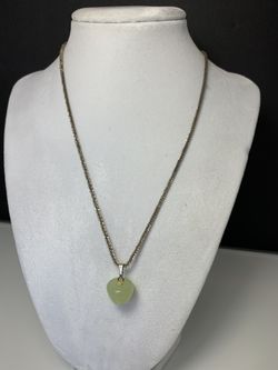 Italy 925 silver necklace with natural stone pendant 19” inches long