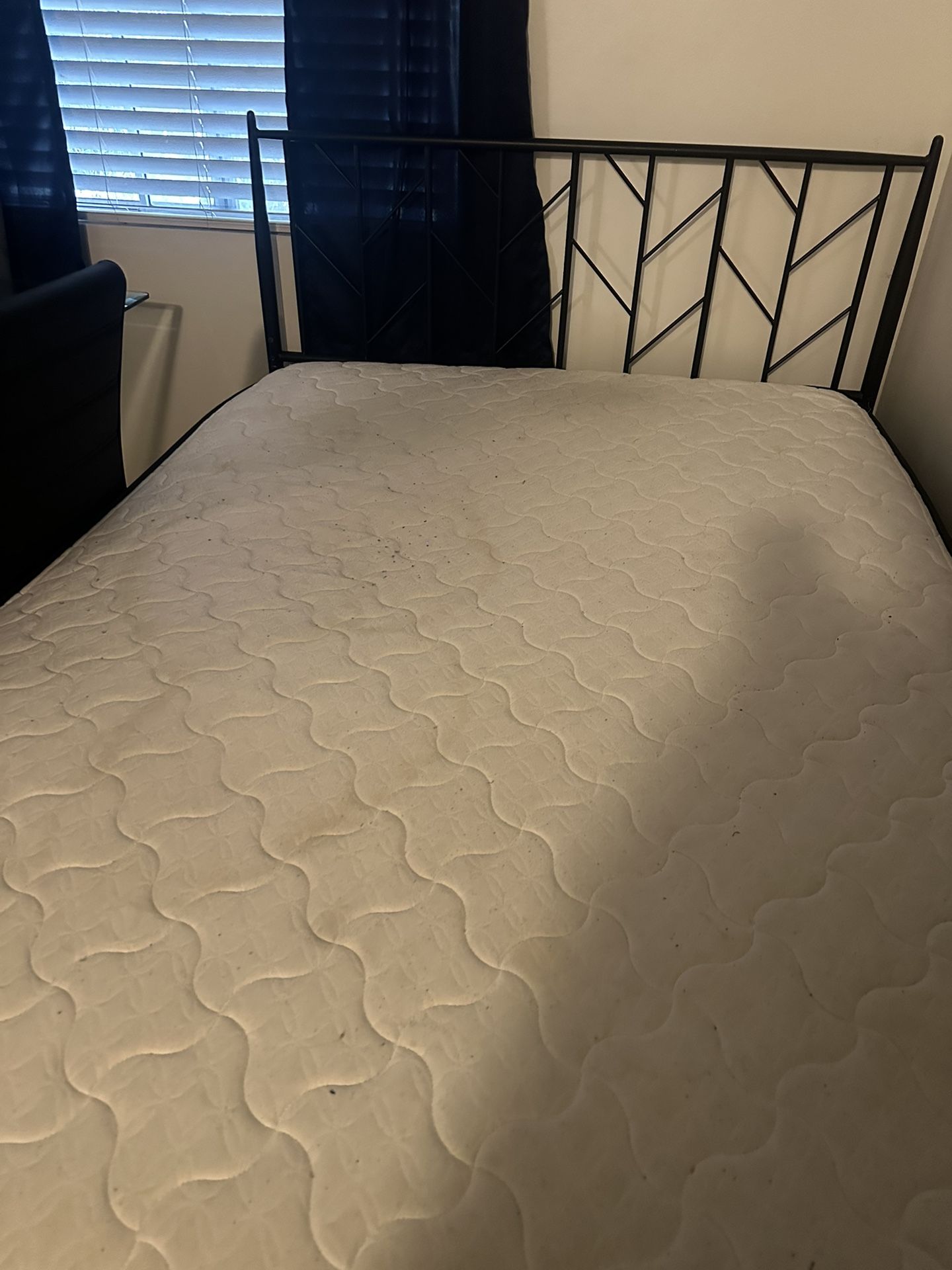 Queen Bed Frame with Mattress - Used, Good Condition