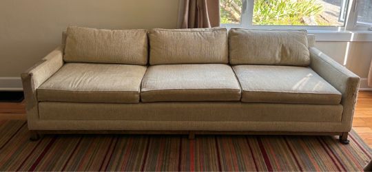 3-Seat Sofa in Beige Woven Fabric
