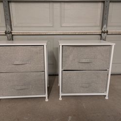 Two 2-drawer Storage / Shelves. Great For Bedroom, Playroom, Bathroom, Etc.