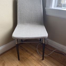 Two Oatmeal Soft Foam Stitch Dinning Chairs 