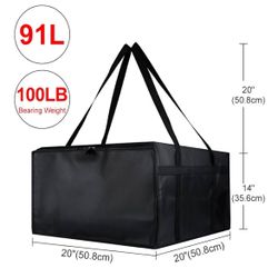 3 Insulated Delivery Bag for Carry Hot, 20" x 20" x 14" Insulated Food Delivery Bag, Grocery Cooler Bags for Catering/Doordash, Commercial Food