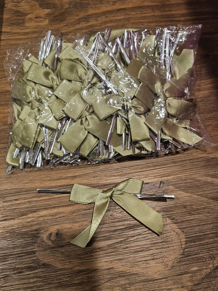 Sage bows for treat bags, party decor etc