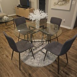 MODERN GLASS DINING SET