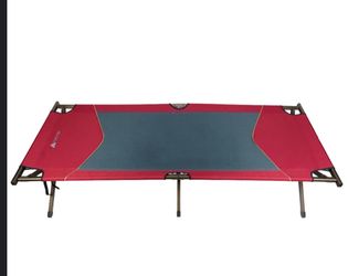 Ozark Trail Oversized Durable Camp Cot, Red and Black