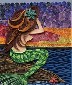 Mermaid wall decor personalized with kids name or initials