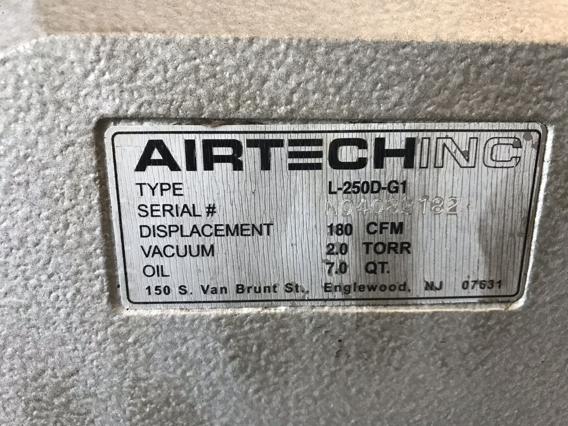 Airtech l-250d vacuum pump