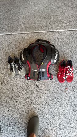 Shoulder pads and cleats