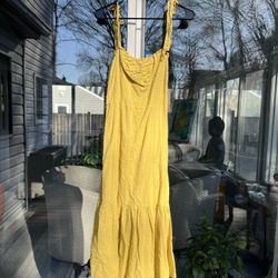 Yellow Tie-Strap Dress