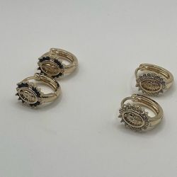 Gold Plated Virgin Mary Earrings/ Aretes Oro Laminado De La Virgen A $5 Cada  Par 