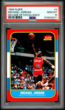 1996 FLEER DECADE OF EXCELLENCE #4 MICHAEL JORDAN DECADE OF EXCELLENCE PSA 10