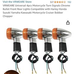 Universal Motorcycle Chrome Turn signal/ Front/rear Lights