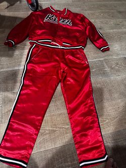 Kith sweat suit color red jacket xxl pants xl