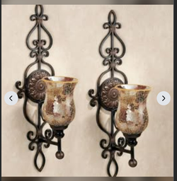 Leyanna Mosaic Wall Sconce Pair Aged Brown