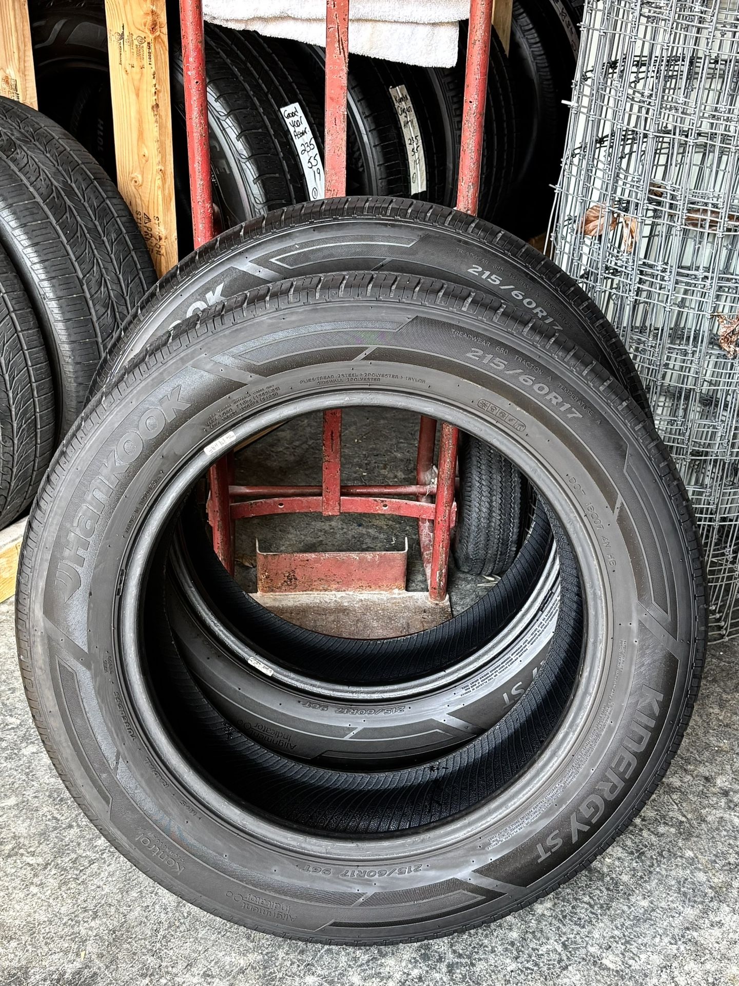 2 Used Tires Hankook Kinergy ST 215/60R17 Just under 60% Tread.