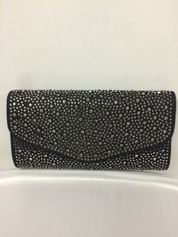 Black rhinestone clutch purse