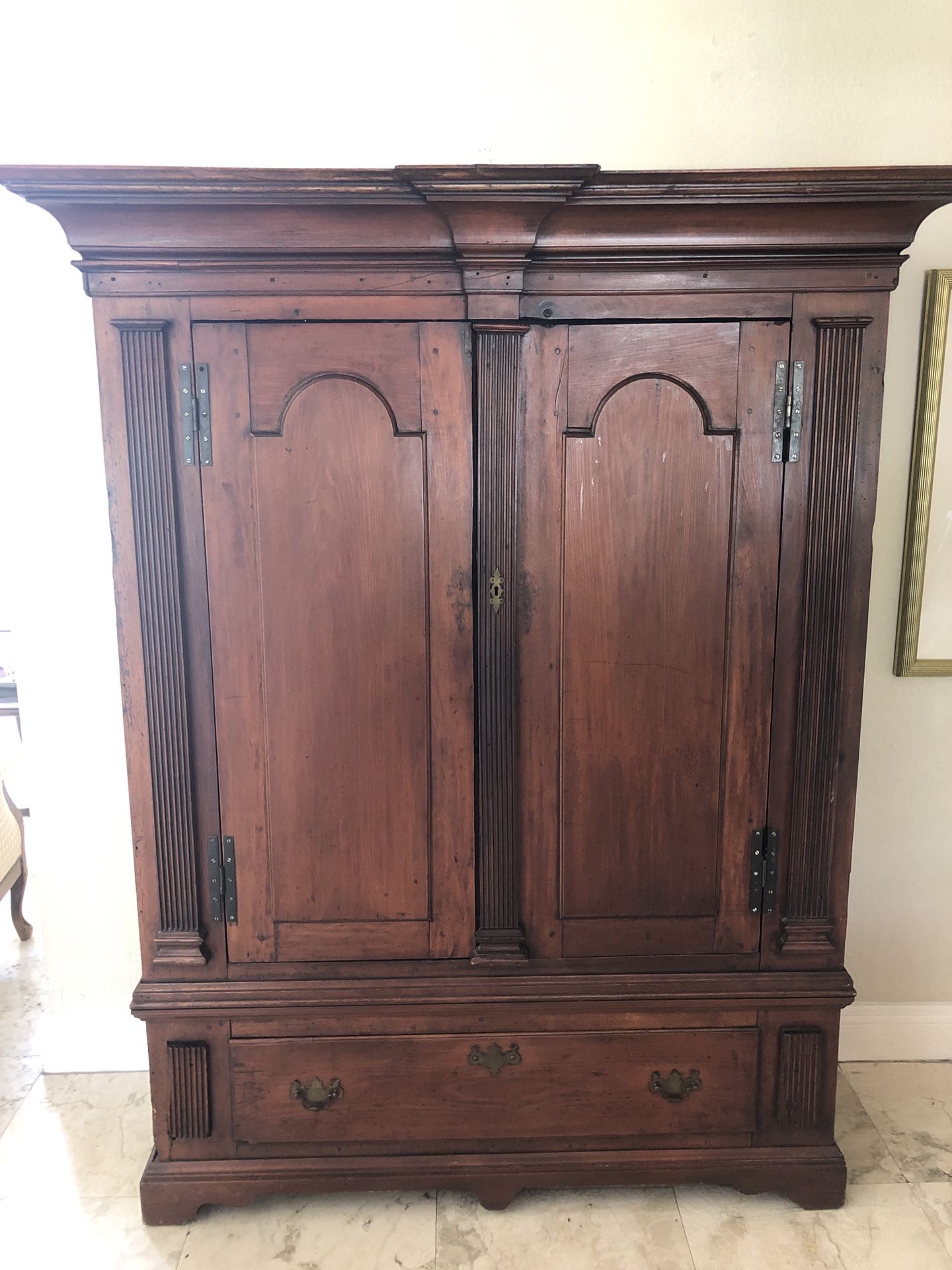Armoire antique wooden with iron hinges gorgeous