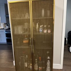 CB2 Brass Bookcase/ Bar