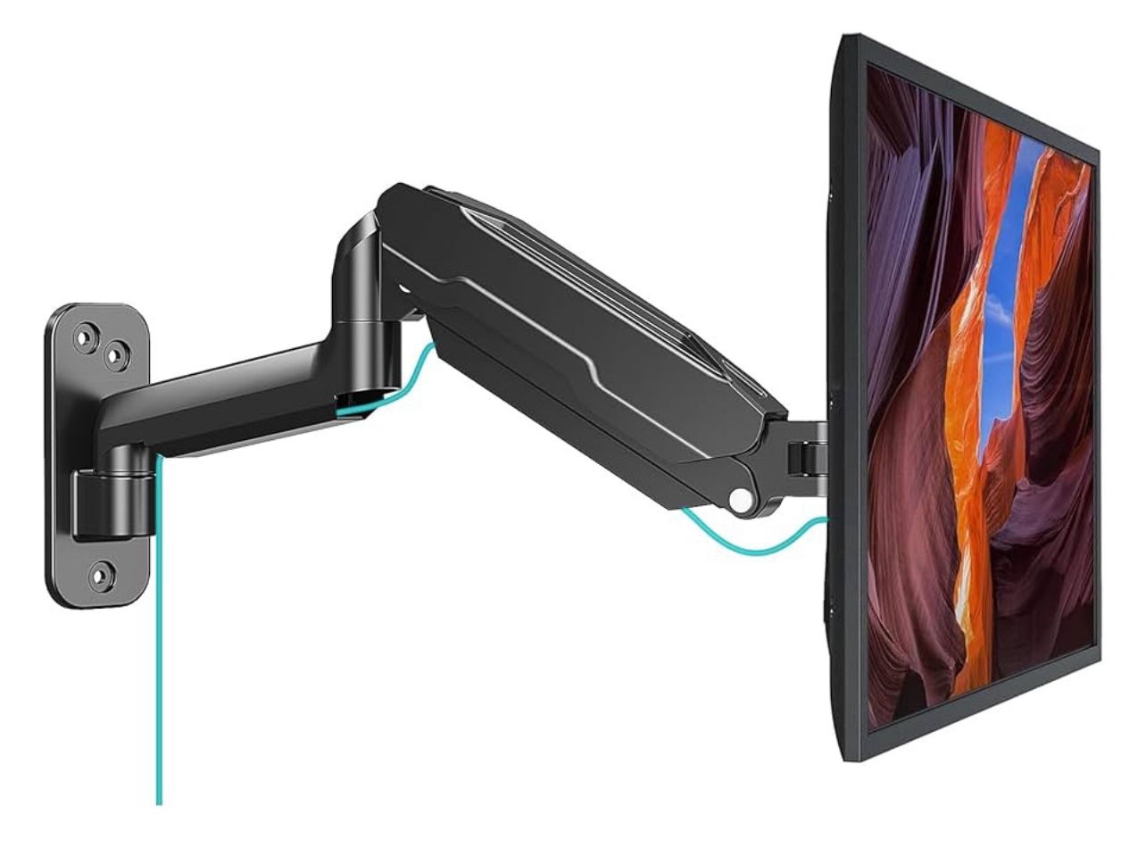 MOUNT PRO Single Monitor Wall Mount for 13 to 32 Inch Computer Screens, Gas Spring Monitor Arm Holds