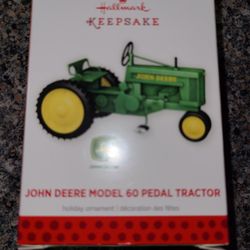 CHRISTMAS ORNAMENT JOHN DEERE MODEL 60 PEDAL TRACTOR  2013 by Hallmark KEEPSAKE 