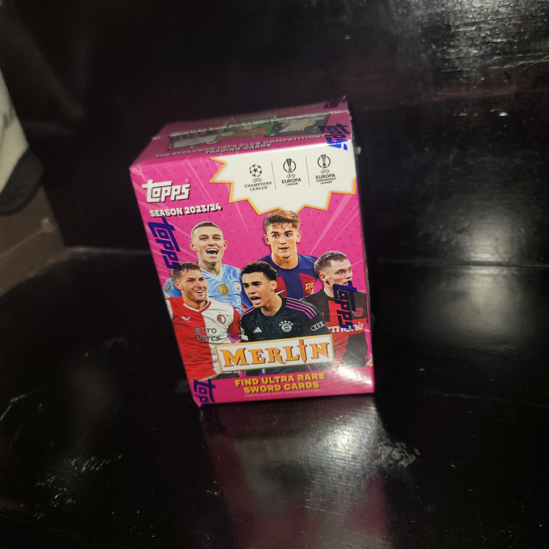2023-24 Topps Chrome Merlin UEFA Club Competitions Soccer 7-Pack Blaster Box