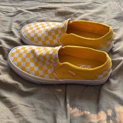 Women’s Yellow Checkered Vans 