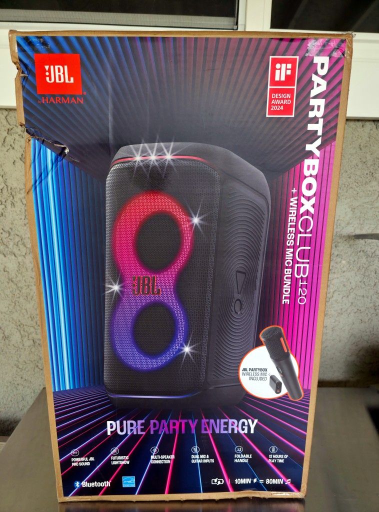 🔥JBL PartyBox Club 120
🔥One Wireless Mic Included 🎤
🔥$315 Firm On Price.
🔥LEER LA DESCRIPCIÓN