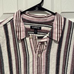 Multi Colored  Short Sleeve Collared Shirt