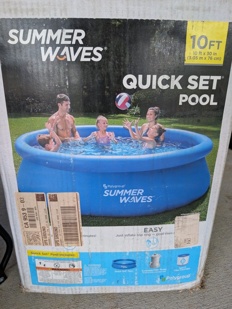 10ft Quick Set Pool With Pump
