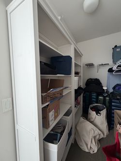 White Wood Closet Shelving Unit