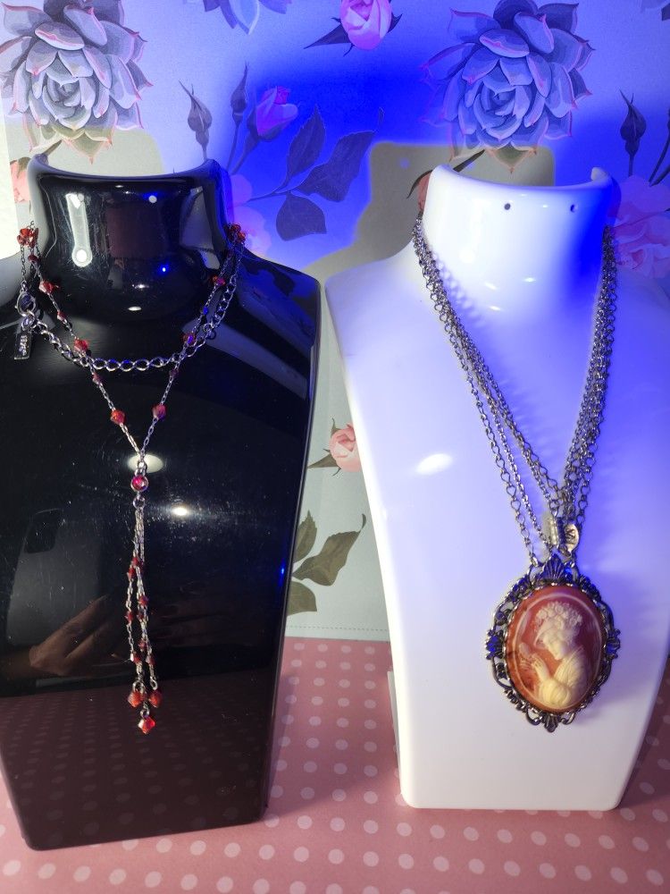 #1610, VINTAGE SET SIGNED 1928, 2 BEAUTIFUL NECKLACE