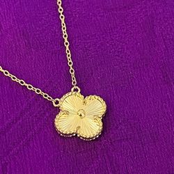 925 Sterling Silver Motif Necklace Yellow Gold Fn
