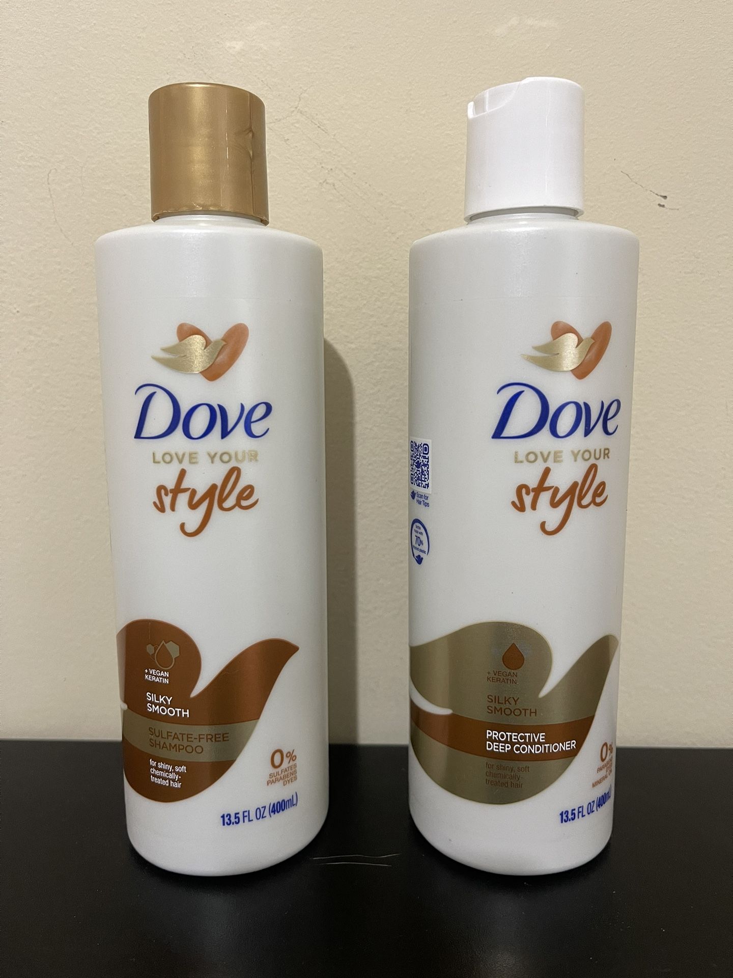 1 Set Dove Love Your Style Smooth Sulfate-Free Shampoo& Conditioner