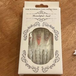 Pink Silver Snake Acrylics Nails